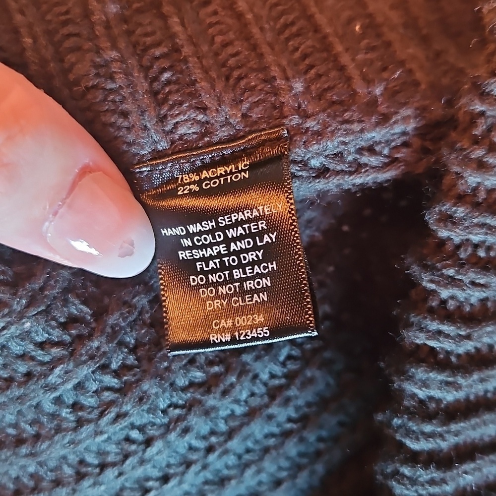 Design Lab Lord & Taylor Black Ribbed Cardigan - Picture 6 of 6